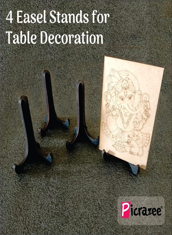 PICRAZEE DIY Art & Craft Wooden Painting Kit for Kids | 4 Premaked Ganesha MDF Board Painting Set with 6 Colors, 2 Brushes, Palette and Stands | Drawing & Coloring Activity Set for Home, and Gifting - Image 4